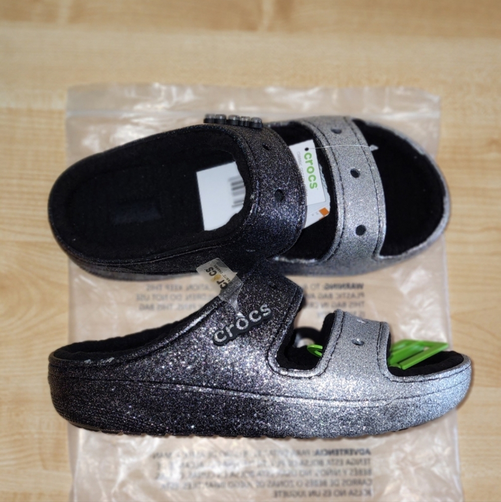 Classic Crocs Cozzzy Glitter Sandal NWT